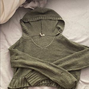 green sweater